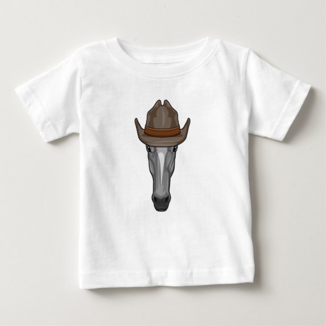 Camiseta De Bebé Caballo como vaquero con sombrero (Anverso)