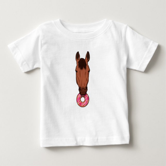 Camiseta De Bebé Caballo con donut (Anverso)