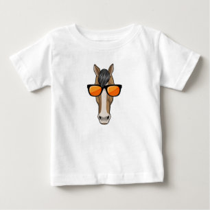 Camiseta De Bebé Caballo con gafas de sol