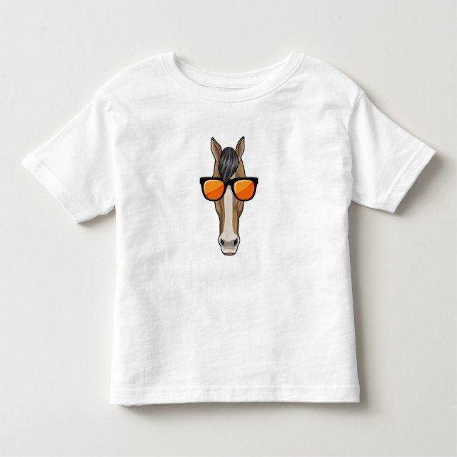 Camiseta De Bebé Caballo con gafas de sol (Anverso)