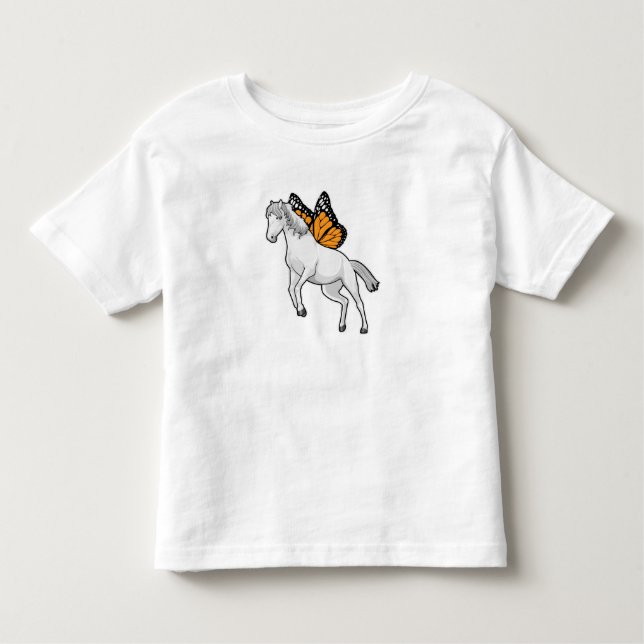 Camiseta De Bebé Caballo con mariposa (Anverso)
