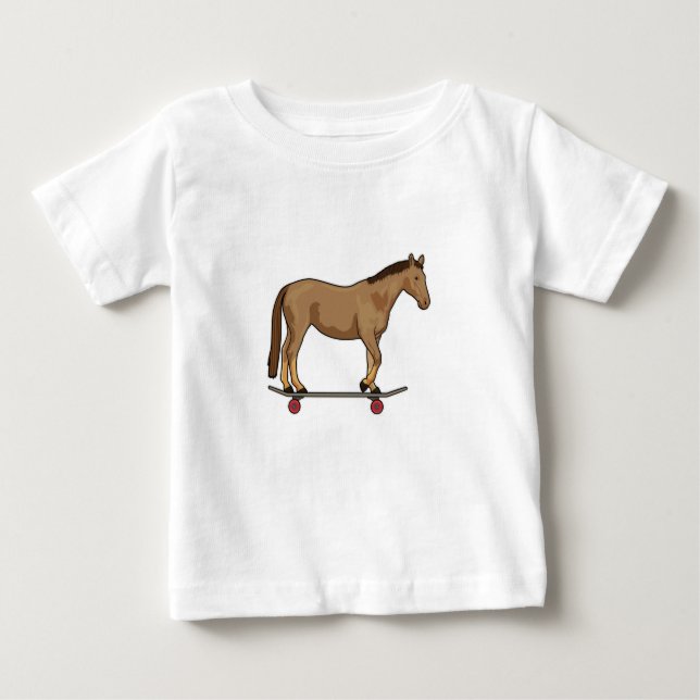 Camiseta De Bebé Caballo con patineta (Anverso)