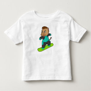 Camiseta De Bebé Caballo con Snowboard