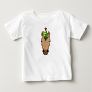 Camiseta De Bebé Caballo con sombrero de fiesta