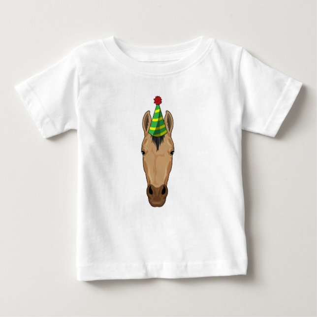 Camiseta De Bebé Caballo con sombrero de fiesta (Anverso)