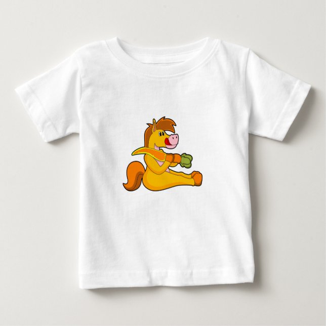 Camiseta De Bebé Caballo con zanahoria (Anverso)