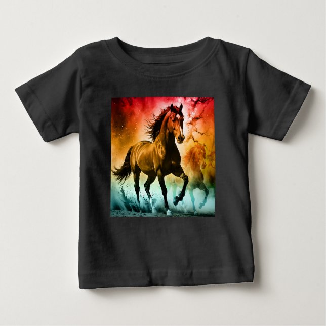 Camiseta De Bebé Caballo corriendo  (Anverso)