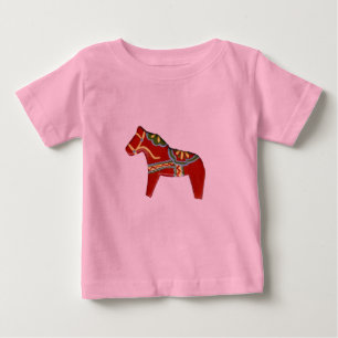 Camiseta De Bebé Caballo Dala Rojo