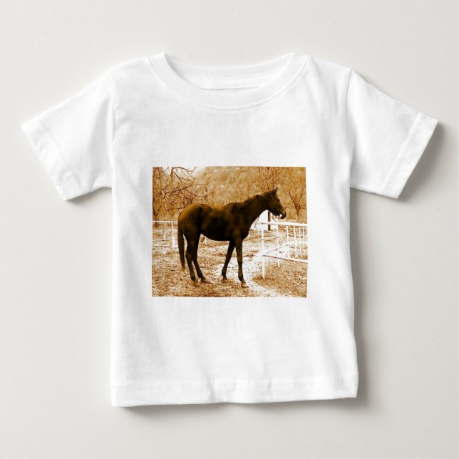 Camiseta De Bebé Caballo de arte pop de Sephia (Anverso)
