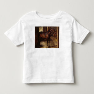Camiseta De Bebé Caballo de bahía oscuro en el establo