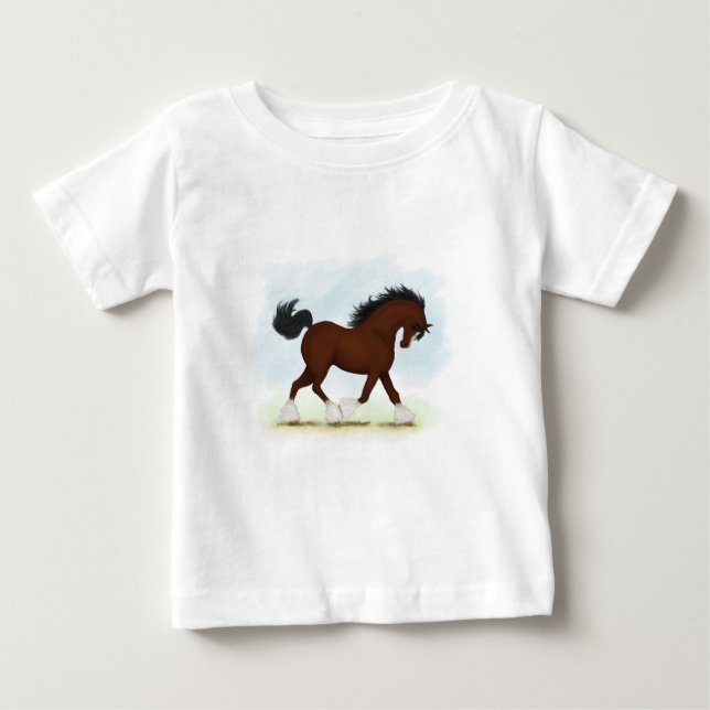 Camiseta De Bebé Caballo de Bay Clydesdale (Anverso)