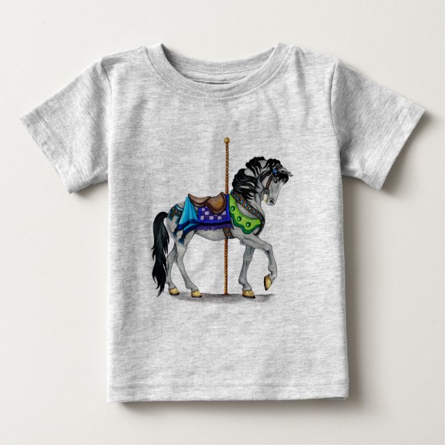 Camiseta De Bebé Caballo de carrusel (Anverso)