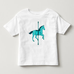 Camiseta De Bebé Caballo de carrusel - Turquesa y Aqua