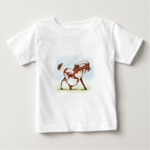 Camiseta De Bebé Caballo de castaño sobre el bosque