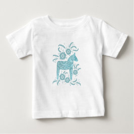 Camiseta De Bebé Caballo de dala sueco verde Verde azulado