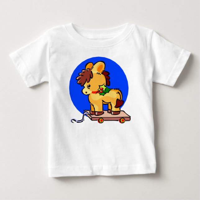 Camiseta De Bebé Caballo de juguete de los navidades (Anverso)