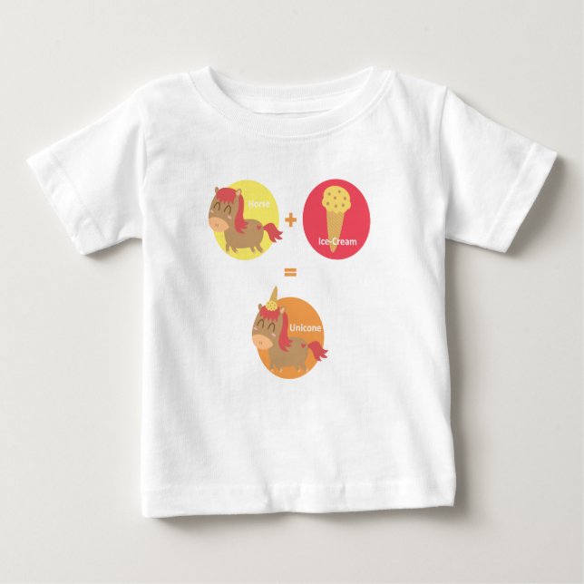 Camiseta De Bebé Caballo de Kawaii Brown que intenta ser un (Anverso)