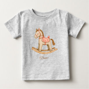 Camiseta De Bebé Caballo de Madera para Jugar