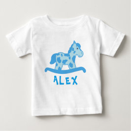 Camiseta De Bebé Caballo de Rocas Azules Cute Nombre Niño