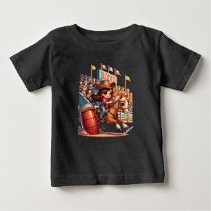 Camiseta De Bebé Caballo de Rodeo Occidental Vaquera Carrera de Bar