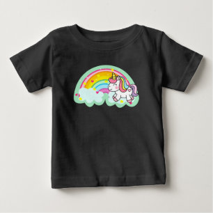 Camiseta De Bebé Caballo de unicornio con Personalizado arcoiris 24