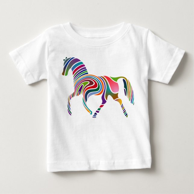 Camiseta De Bebé Caballo del arco iris (Anverso)