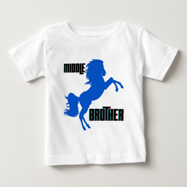 Camiseta De Bebé Caballo del hermano mediano que se levanta (Anverso)