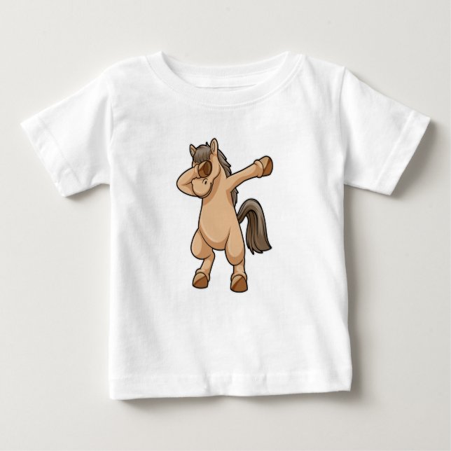 Camiseta De Bebé Caballo en Hip Hop Dance Dab (Anverso)