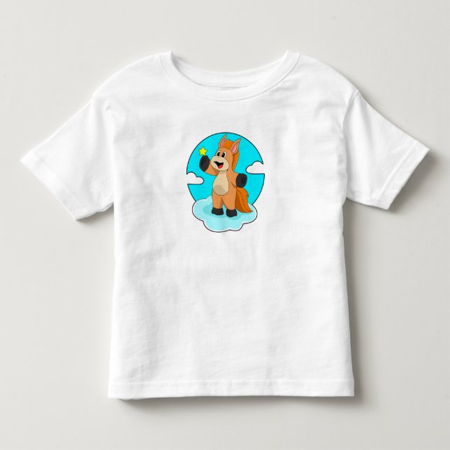 Camiseta De Bebé Caballo en Nubes (Anverso)