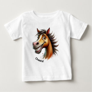 Camiseta De Bebé Caballo extravagante en acuarela