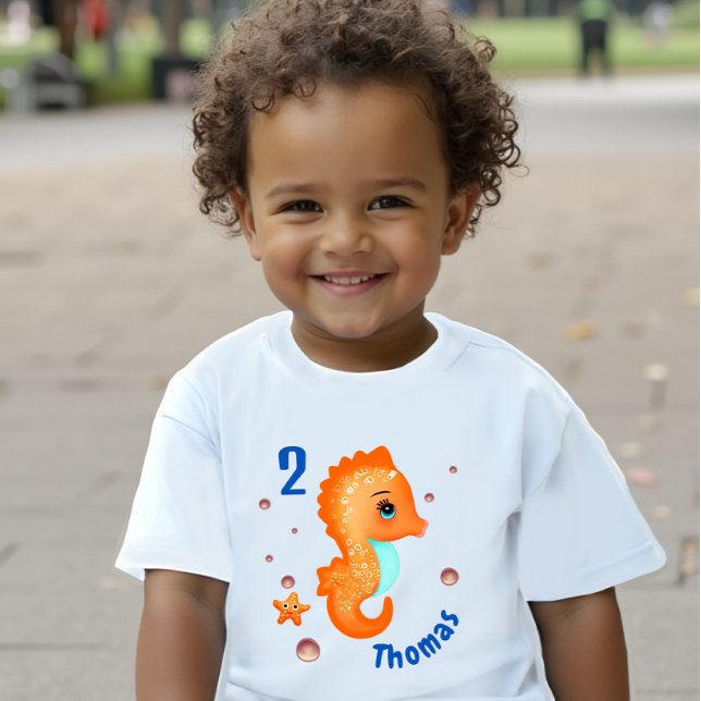 Camiseta De Bebé Caballo marino naranja (Subido por el creador)