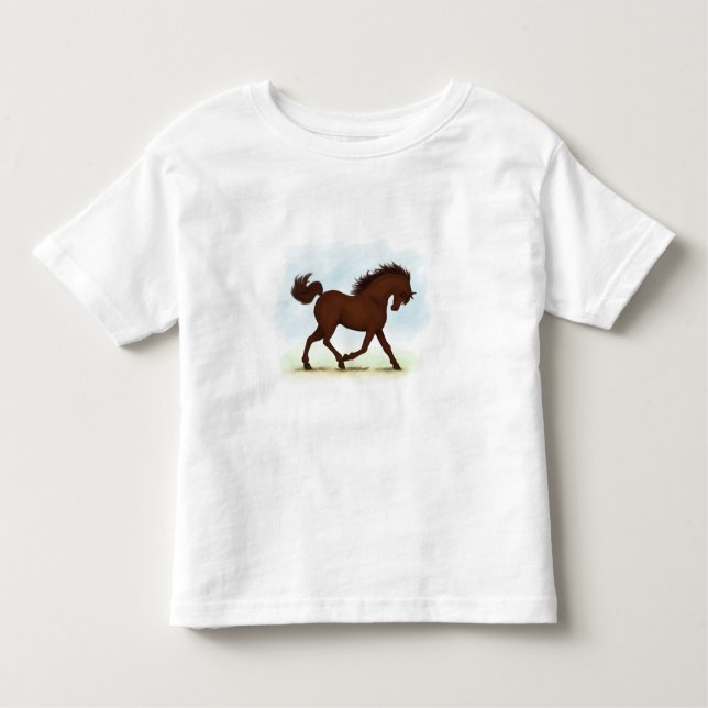 Camiseta De Bebé Caballo marrón castaño ecuestre (Anverso)