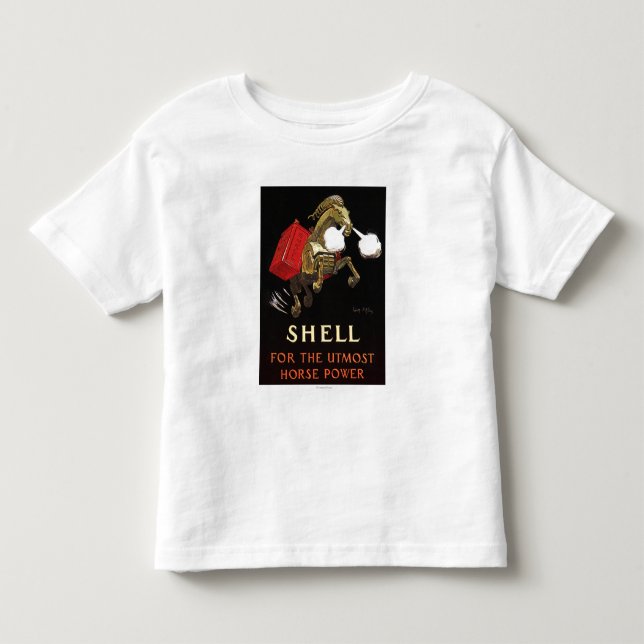 Camiseta De Bebé Caballo mecánico con Shell Oil (Anverso)