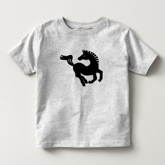 Camiseta De Bebé caballo negro (Anverso)