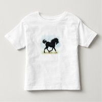 Caballo negro con estrella y pavo (belleza negra)