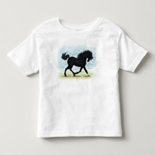 Camiseta De Bebé Caballo negro con gráfico de anatomía de estrella 