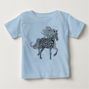 Camiseta De Bebé Caballo negro inspirado