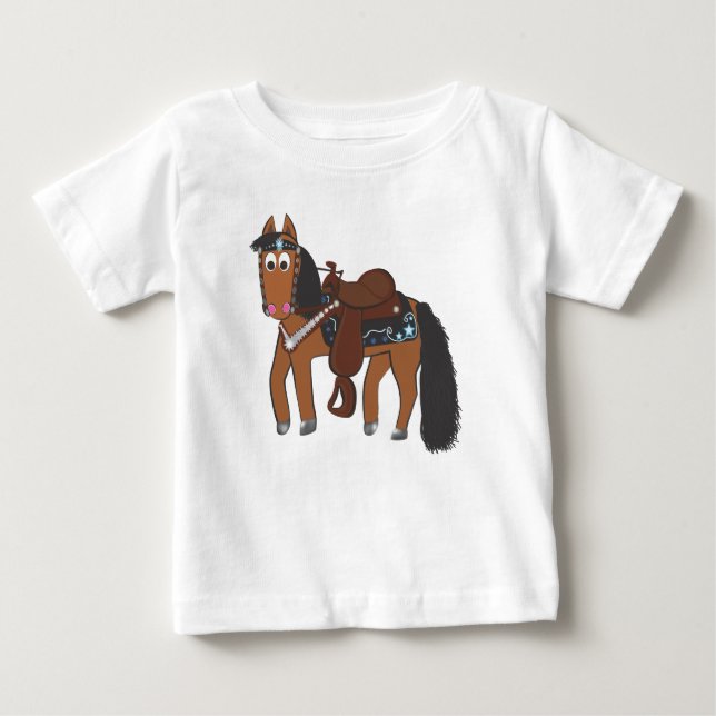 Camiseta De Bebé Caballo occidental Personalizado (Anverso)