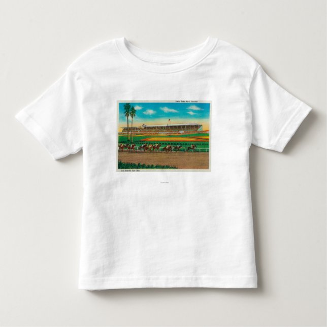 Camiseta De Bebé Caballo RacesArcadia, CA del parque de Santa Anita (Anverso)