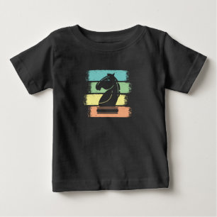 Camiseta De Bebé Caballo Retro de Ajedrez