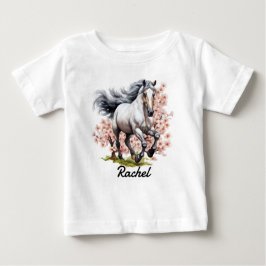 Camiseta De Bebé Caballo salvaje de Roan Azul corriendo