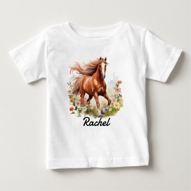 Camiseta De Bebé Caballo salvaje de Sorrel (Anverso)