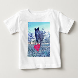 Camiseta De Bebé Caballo y corazón