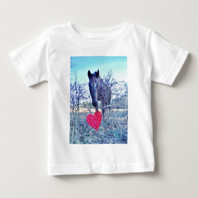 Camiseta De Bebé Caballo y corazón (Anverso)