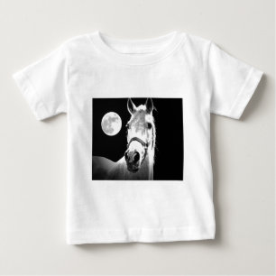 Camiseta De Bebé Caballo y luna