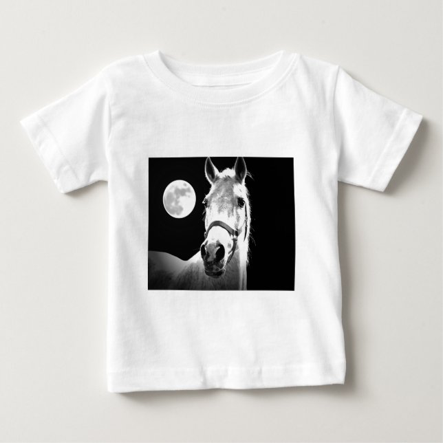 Camiseta De Bebé Caballo y luna (Anverso)