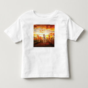 Camiseta De Bebé Caballos al atardecer lanzando almohada