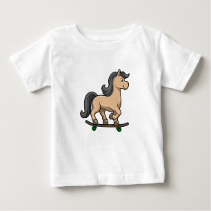 Camiseta De Bebé Caballos como patinador con patineta