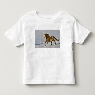 Camiseta De Bebé Caballos Corriendo en Nieve
