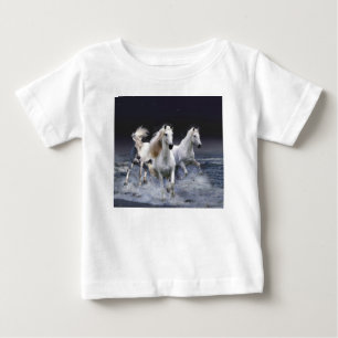 Camiseta De Bebé Caballos corriendo lanzando almohada